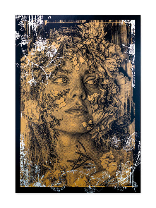 'Overcome' - Antique Gold with White Gold Leaf Edition by SNIK